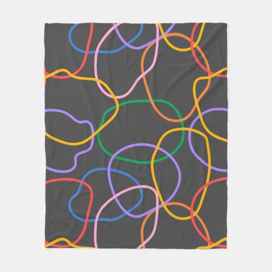 Kleurrijk Abstract golvend lijnenpatroon Fleece Deken (Voorkant)