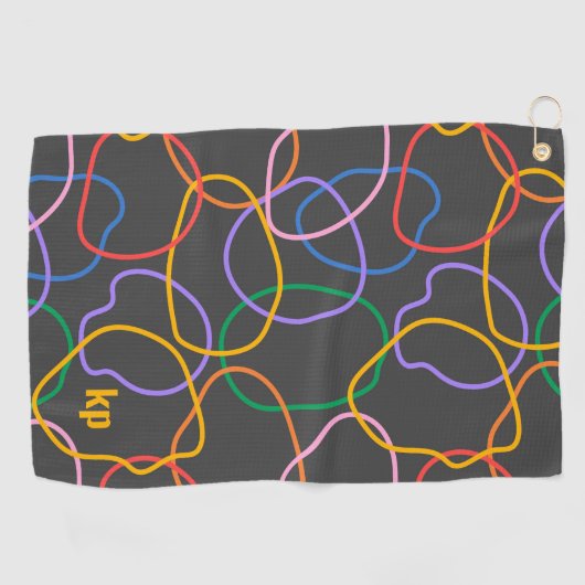 Kleurrijk Abstract golvend lijnenpatroon Golfhanddoek (Horizontaal)