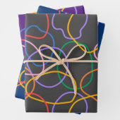 Kleurrijk Abstract golvend lijnenpatroon Inpakpapier Vel (In situ)