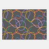 Kleurrijk Abstract golvend lijnenpatroon Inpakpapier Vel (Voorkant)