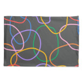 Kleurrijk Abstract golvend lijnenpatroon Kussensloop (Achterkant)