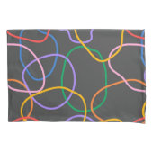 Kleurrijk Abstract golvend lijnenpatroon Kussensloop (Voorkant)