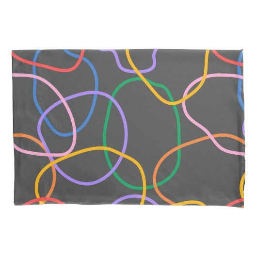 Kleurrijk Abstract golvend lijnenpatroon Kussensloop (Voorkant)