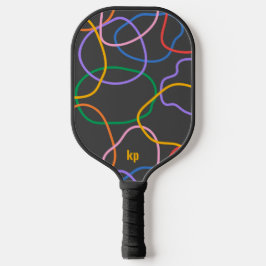 Kleurrijk Abstract golvend lijnenpatroon Pickleball Paddle