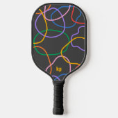 Kleurrijk Abstract golvend lijnenpatroon Pickleball Paddle (Achterkant)