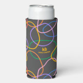 Kleurrijk Abstract golvend lijnenpatroon Seltzer Blikjeskoeler (Seltzer Voorkant)