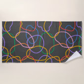 Kleurrijk Abstract golvend lijnenpatroon Strandlaken (Voorkant)