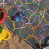 Kleurrijk Abstract golvend lijnenpatroon Strandlaken