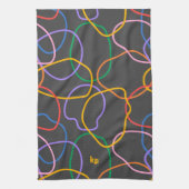 Kleurrijk Abstract golvend lijnenpatroon Theedoek (Verticaal)