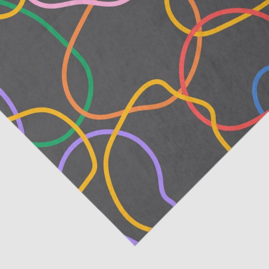 Kleurrijk Abstract golvend lijnenpatroon Tissuepapier (Detail)