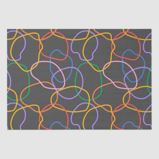 Kleurrijk Abstract golvend lijnenpatroon Tissuepapier (Voorkant)