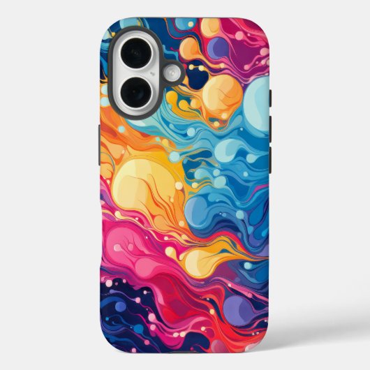 Kleurrijk Abstract golvend patroon Case-Mate iPhone Case (Achterkant)