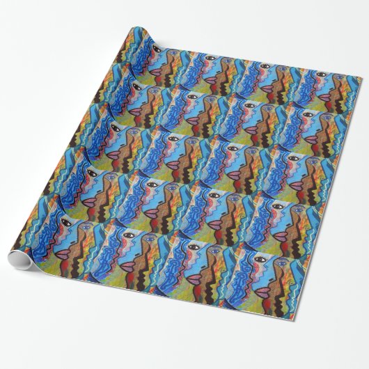 Kleurrijk Abstract Graffiti Cadeaupapier (Uitgerold)