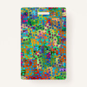 Kleurrijk Abstract grafisch glimlachen achter een  Badge (Achterkant)