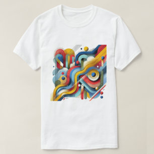 Kleurrijk Abstract Grafisch Wit T-shirt