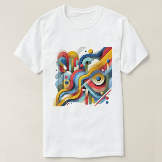 Kleurrijk Abstract Grafisch Wit T-shirt (Design voorkant)