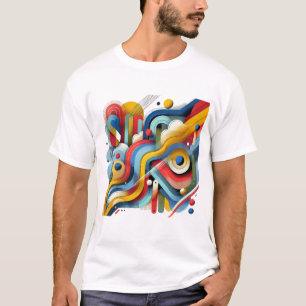 Kleurrijk Abstract Grafisch Wit T-shirt