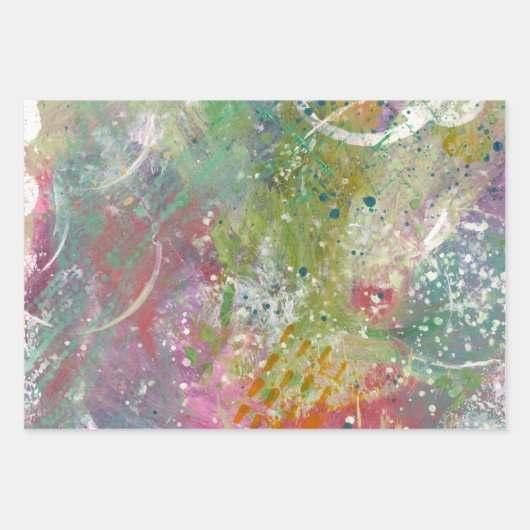 Kleurrijk Abstract Groen Alle keren Inpakpapier Vel (Voorkant 3)