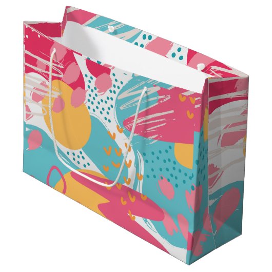 Kleurrijk Abstract Groot Cadeauzakje (Voorkant Gekanteld)