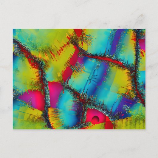 Kleurrijk Abstract hechtpatroon Briefkaart (Voorkant)