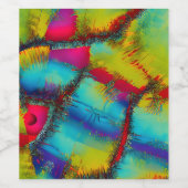Kleurrijk Abstract hechtpatroon Wijn Etiket (Enkel label)
