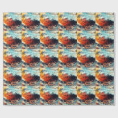 Kleurrijk Abstract hedendaags kunstwerk Cadeaupapier (Vlak)