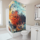 Kleurrijk Abstract hedendaags kunstwerk Douchegordijn (In situ)