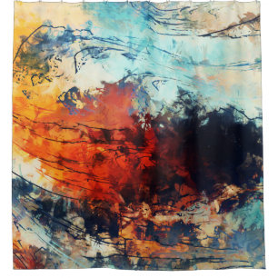 Kleurrijk Abstract hedendaags kunstwerk Douchegordijn