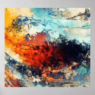 Kleurrijk Abstract hedendaags kunstwerk Poster