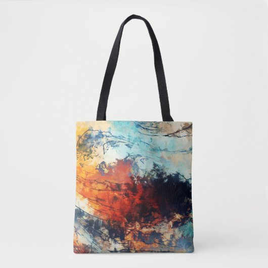 Kleurrijk Abstract Hedendaags Kunstwerk Tote Bag (Voorkant)