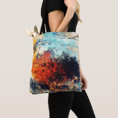 Kleurrijk Abstract Hedendaags Kunstwerk Tote Bag (Dichtbij)