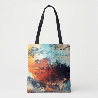 Kleurrijk Abstract hedendaags kunstwerk Tote Bag
