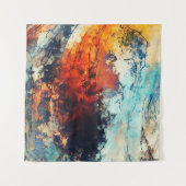 Kleurrijk Abstract hedendaags kunstwerk Wandkleed (Voorkant (horizontaal))