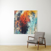 Kleurrijk Abstract hedendaags kunstwerk Wandkleed (In Situ (horizontaal))