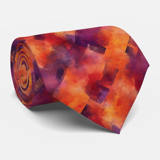 Kleurrijk abstract herfstontwerp stropdas (Opgerold)