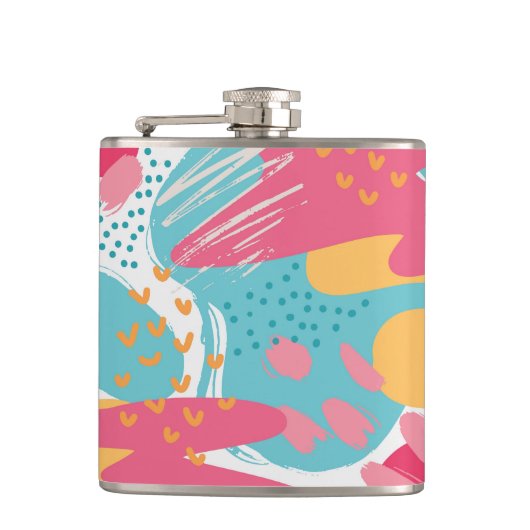 Kleurrijk Abstract Heupfles (Voorkant)