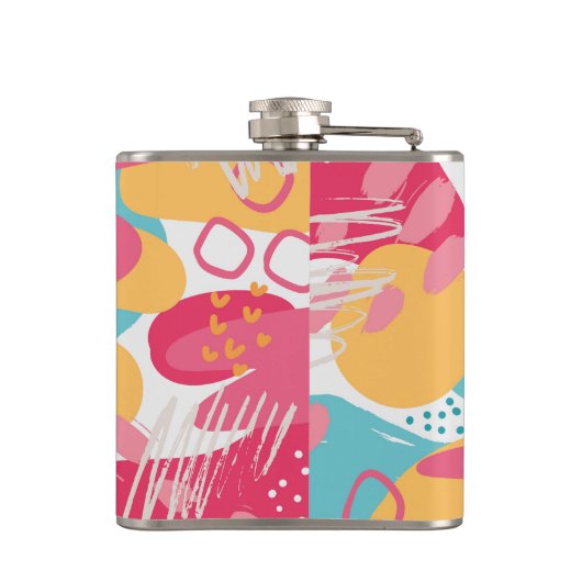 Kleurrijk Abstract Heupfles (Achterkant)