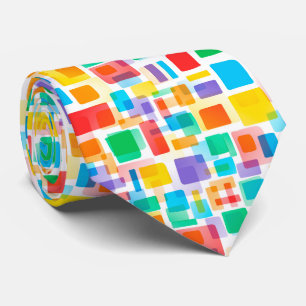 Kleurrijk Abstract Hip Geometrisch Mozaïek Kunstpa Stropdas