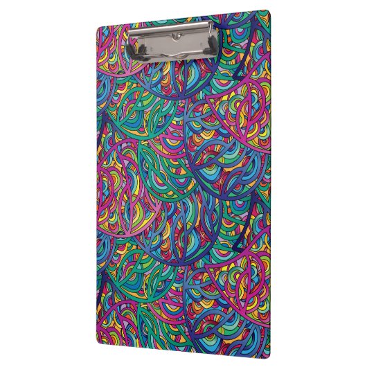 Kleurrijk Abstract Hippie Dynamic Waves Pattern Klembord (Links)