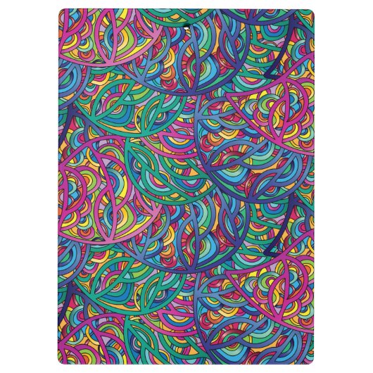 Kleurrijk Abstract Hippie Dynamic Waves Pattern Klembord (Achterkant)