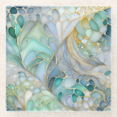 Kleurrijk Abstract Ink Art Glass Onderzetter Glazen Onderzetter (Voorkant)