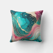 Kleurrijk Abstract Ink Art Square Sierkussen (Achterkant)