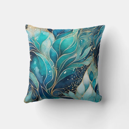 Kleurrijk Abstract Ink Art Square Sierkussen (Achterkant)