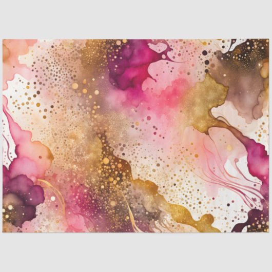 Kleurrijk Abstract Ink Art Tissue Papier (Voorkant)