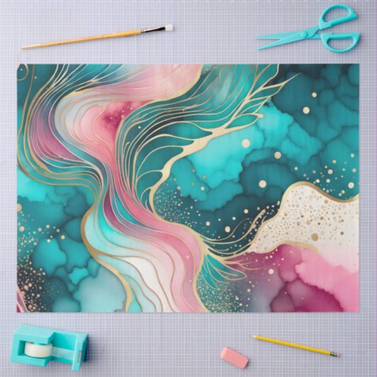 Kleurrijk Abstract Ink Art Tissue Papier (Craft)