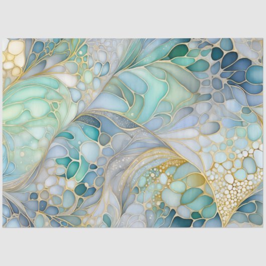 Kleurrijk Abstract Ink Art Tissue Papier (Voorkant)