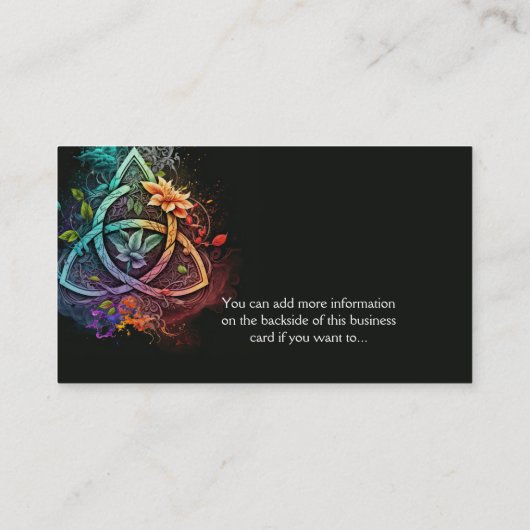 Kleurrijk Abstract Keltisch Ontwerp Iers Visitekaa Visitekaartje (Achterkant)