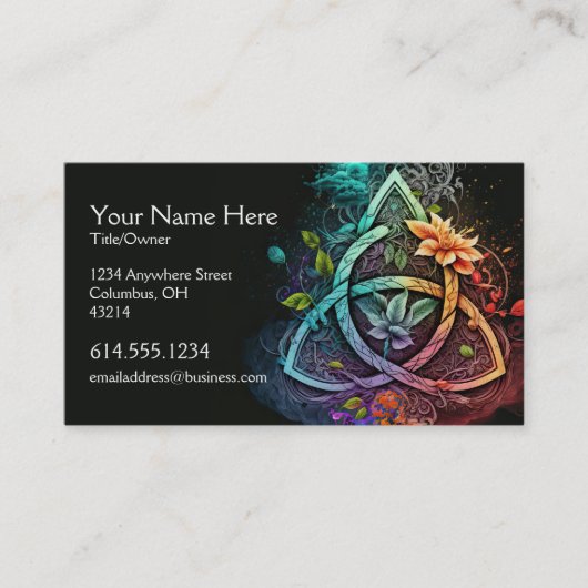 Kleurrijk Abstract Keltisch Ontwerp Iers Visitekaa Visitekaartje (Voorkant)