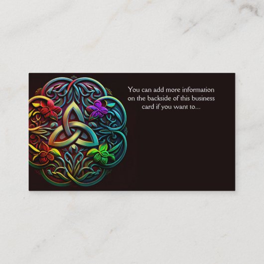 Kleurrijk Abstract Keltisch Ontwerp Iers Visitekaa Visitekaartje (Achterkant)