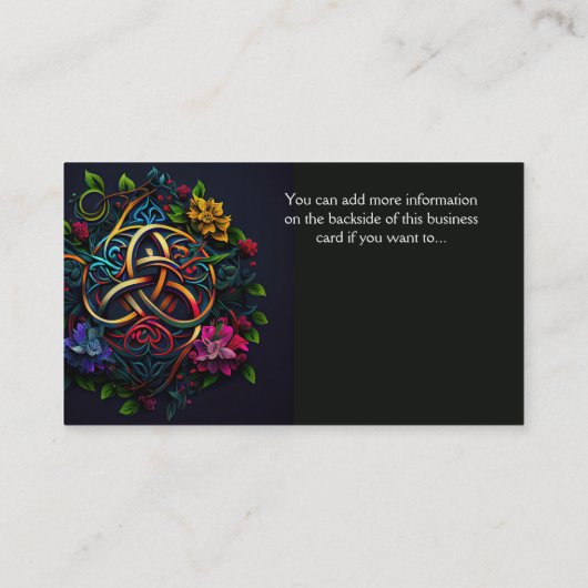 Kleurrijk Abstract Keltisch Ontwerp Iers Visitekaa Visitekaartje (Achterkant)